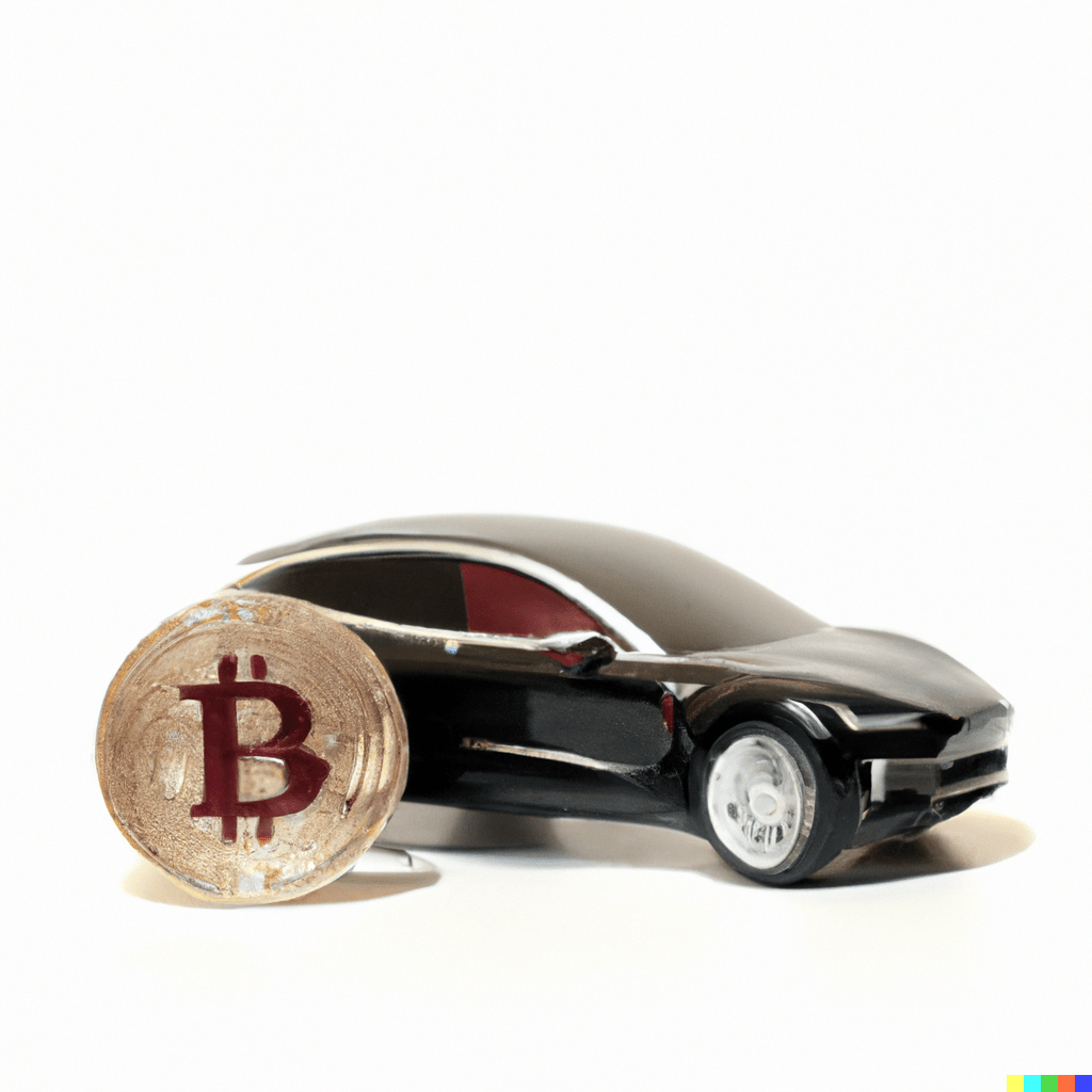 A Tesla Model X and a Bitcoin